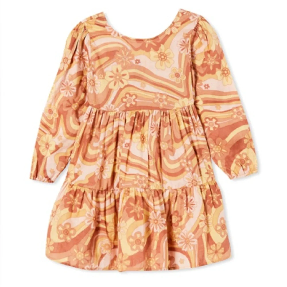 Cotton On Kids GIRLS GEORGIA LONG SLEEVE DRESS Size 9/10